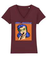 Funny Retro Comic Book Woman Tricou mânecă scurtă guler V Damă Evoker