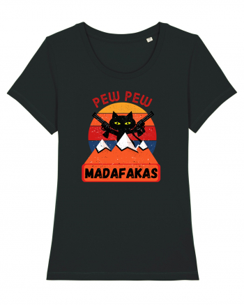Funny Pew Pew Madafakas Cat Black