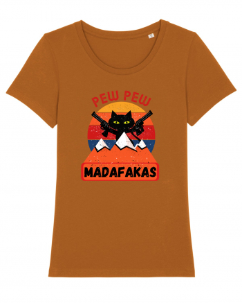 Funny Pew Pew Madafakas Cat Roasted Orange