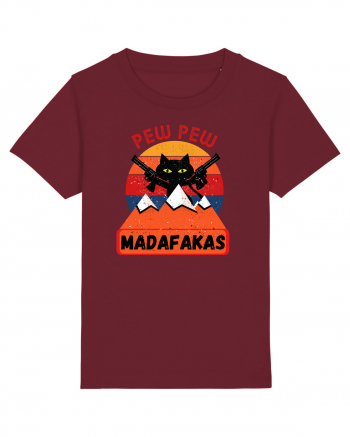 Funny Pew Pew Madafakas Cat Burgundy