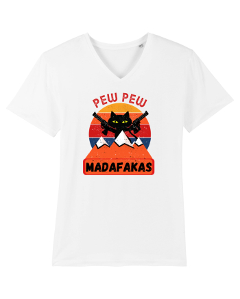 Funny Pew Pew Madafakas Cat White