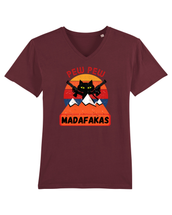 Funny Pew Pew Madafakas Cat Burgundy