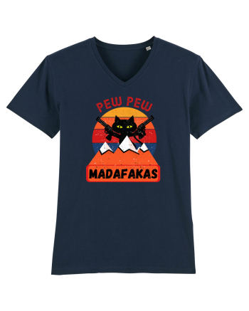 Funny Pew Pew Madafakas Cat French Navy