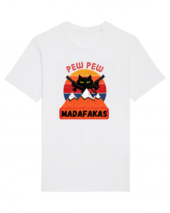 Funny Pew Pew Madafakas Cat White