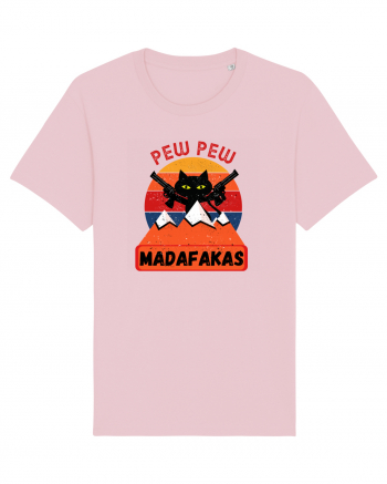 Funny Pew Pew Madafakas Cat Cotton Pink