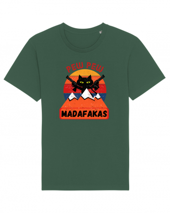 Funny Pew Pew Madafakas Cat Bottle Green