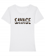 I'm a SAVAGE - Leopard Tricou mânecă scurtă guler larg fitted Damă Expresser