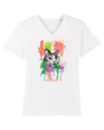 Pisica pictata Tricou mânecă scurtă guler V Bărbat Presenter
