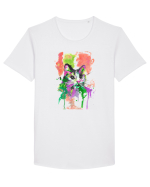 Pisica pictata Tricou mânecă scurtă guler larg Bărbat Skater