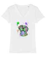 Happy Dog Tricou mânecă scurtă guler V Damă Evoker
