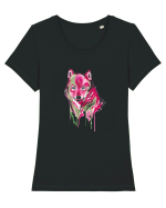 Lup portret Tricou mânecă scurtă guler larg fitted Damă Expresser