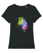 Zebra Tricou mânecă scurtă guler larg fitted Damă Expresser