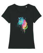 Zebra Tricou mânecă scurtă guler larg fitted Damă Expresser