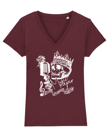 MUSIC Never Dies - Skull Burgundy