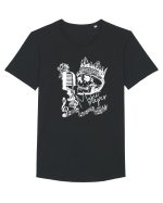 MUSIC Never Dies - Skull Tricou mânecă scurtă guler larg Bărbat Skater