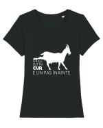 Orice șut în cur e un pas înainte - alb Tricou mânecă scurtă guler larg fitted Damă Expresser