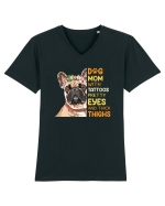Dog Mom With Tattoos Pretty Eyes And Thick Thighs Tricou mânecă scurtă guler V Bărbat Presenter
