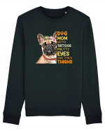 Dog Mom With Tattoos Pretty Eyes And Thick Thighs Bluză mânecă lungă Unisex Rise
