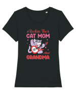 Rockin' The Cat Mom And Grandma Tricou mânecă scurtă guler larg fitted Damă Expresser
