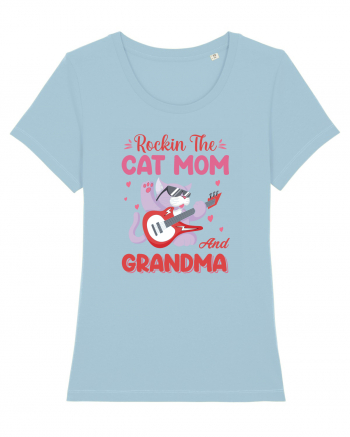 Rockin' The Cat Mom And Grandma Sky Blue