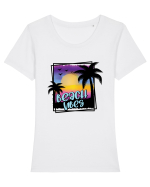 Beach Vibes Tricou mânecă scurtă guler larg fitted Damă Expresser