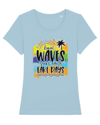 Boat Waves Sun Rays Lake Days Sky Blue