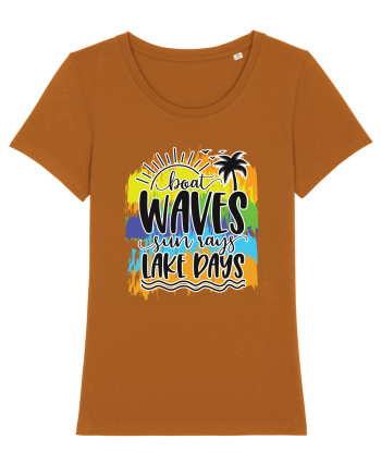 Boat Waves Sun Rays Lake Days Roasted Orange
