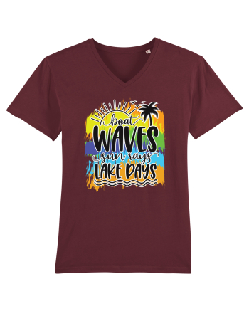 Boat Waves Sun Rays Lake Days Burgundy