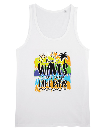 Boat Waves Sun Rays Lake Days White