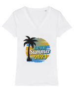 Hello Summer 2021 Tricou mânecă scurtă guler V Damă Evoker