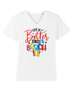 Life Is Better At The Beach Tricou mânecă scurtă guler V Bărbat Presenter