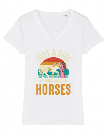 Just A Girl Who Loves Horses White