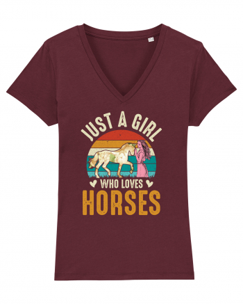 Just A Girl Who Loves Horses Burgundy