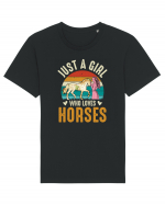 Just A Girl Who Loves Horses Tricou mânecă scurtă Unisex Rocker