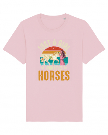 Just A Girl Who Loves Horses Cotton Pink