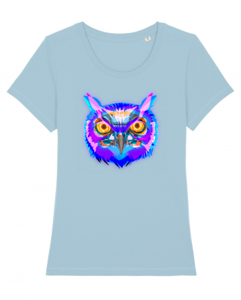 Skull Neon Owl Sky Blue