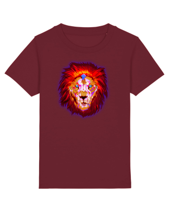 Skull Neon Lion Burgundy