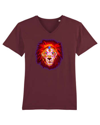 Skull Neon Lion Burgundy