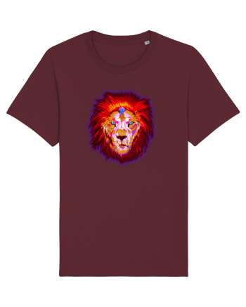 Skull Neon Lion Burgundy