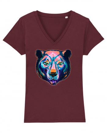 Skull Neon Bear Burgundy