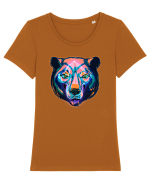 Skull Neon Bear Tricou mânecă scurtă guler larg fitted Damă Expresser