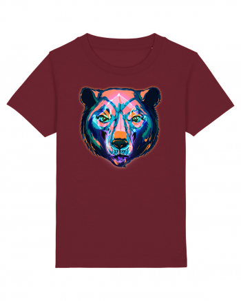 Skull Neon Bear Burgundy