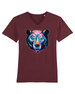 Skull Neon Bear Tricou mânecă scurtă guler V Bărbat Presenter
