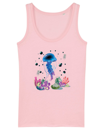 Blue Jellyfish Cotton Pink
