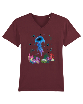 Blue Jellyfish Burgundy