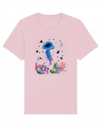Blue Jellyfish Cotton Pink