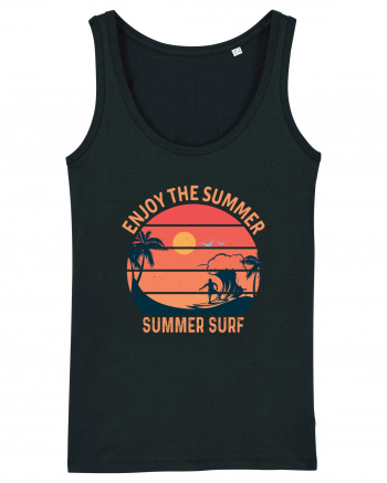 Enjoy The Summer Surf Sunset Black