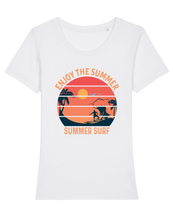 Enjoy The Summer Surf Sunset White