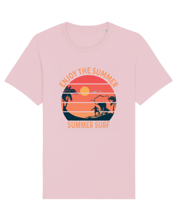 Enjoy The Summer Surf Sunset Cotton Pink