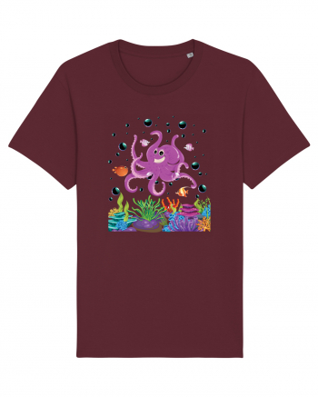 Happy Octopus Burgundy